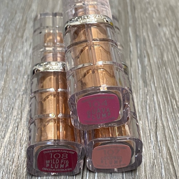 LOréal Lipstick Bundle 104 Guava Plump 108 Wild Fig Plump  107 Coconut Plump - Picture 3 of 11